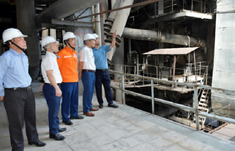 Đoàn công tác kiểm tra các mái lò hơi Dây chuyền 1